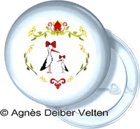 Badge Alsace 10 cigogne dec